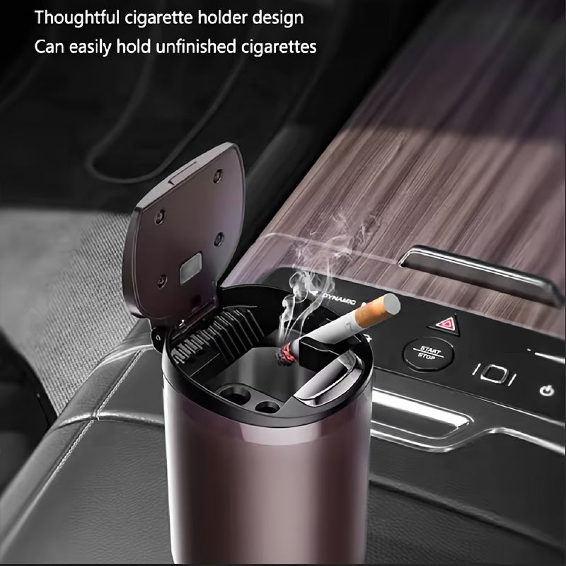 Carvello Portable Car Ashtray with Lid – Detachable Metal Liner, Compact & Easy-Clean Interior Accessory