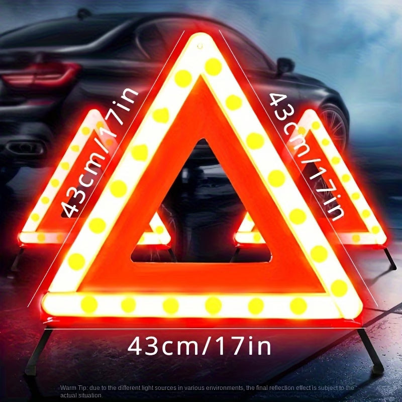 Carvello Reflective Emergency Warning Triangle – Foldable High-Visibility Roadside Safety Sign