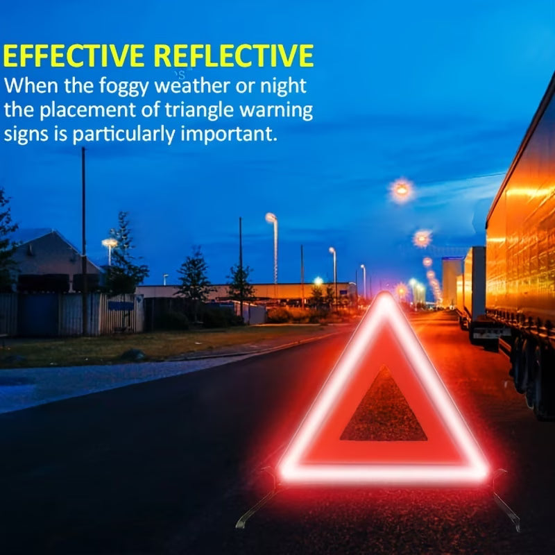 Carvello Reflective Emergency Warning Triangle – Foldable High-Visibility Roadside Safety Sign